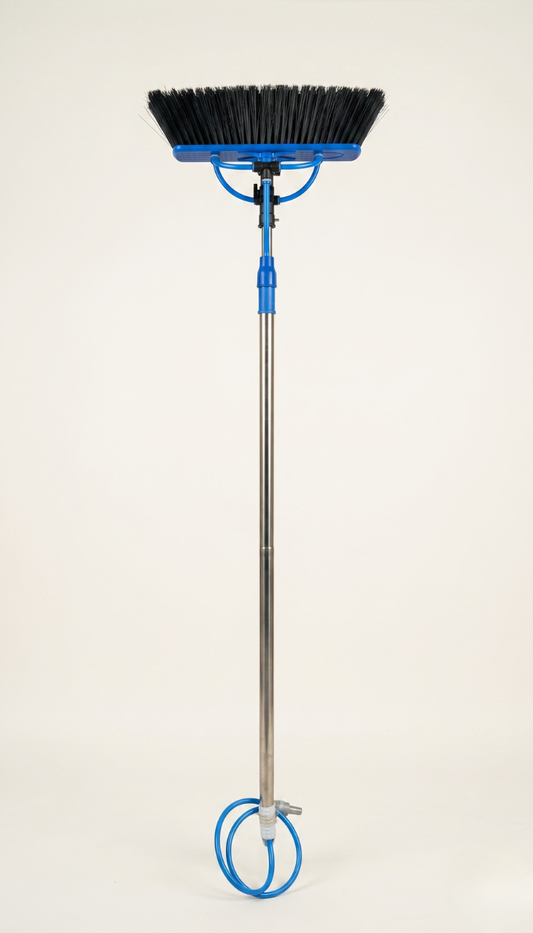 Solar Panel Cleaning Brush (9 FT to 20 FT) With Water Flow System